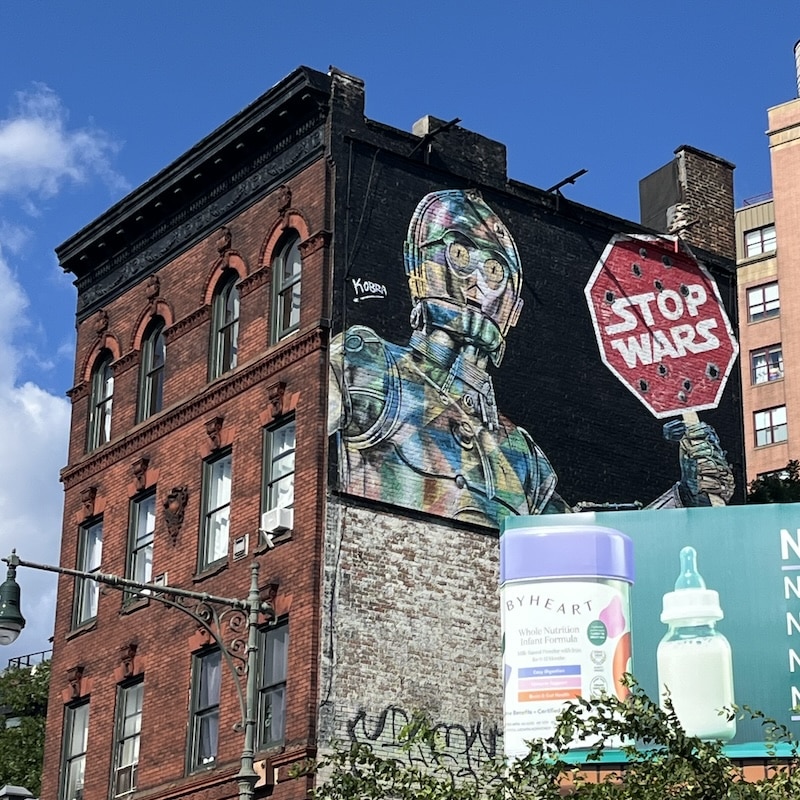 Stop Wars Mural by Kobra