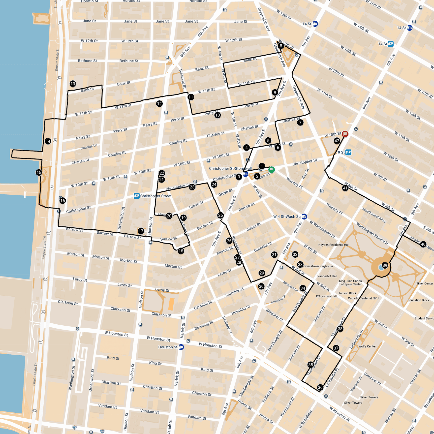 West and Greenwich Village Self-Guided Walking Tour - Walk This Way NYC, image size:1750x1750